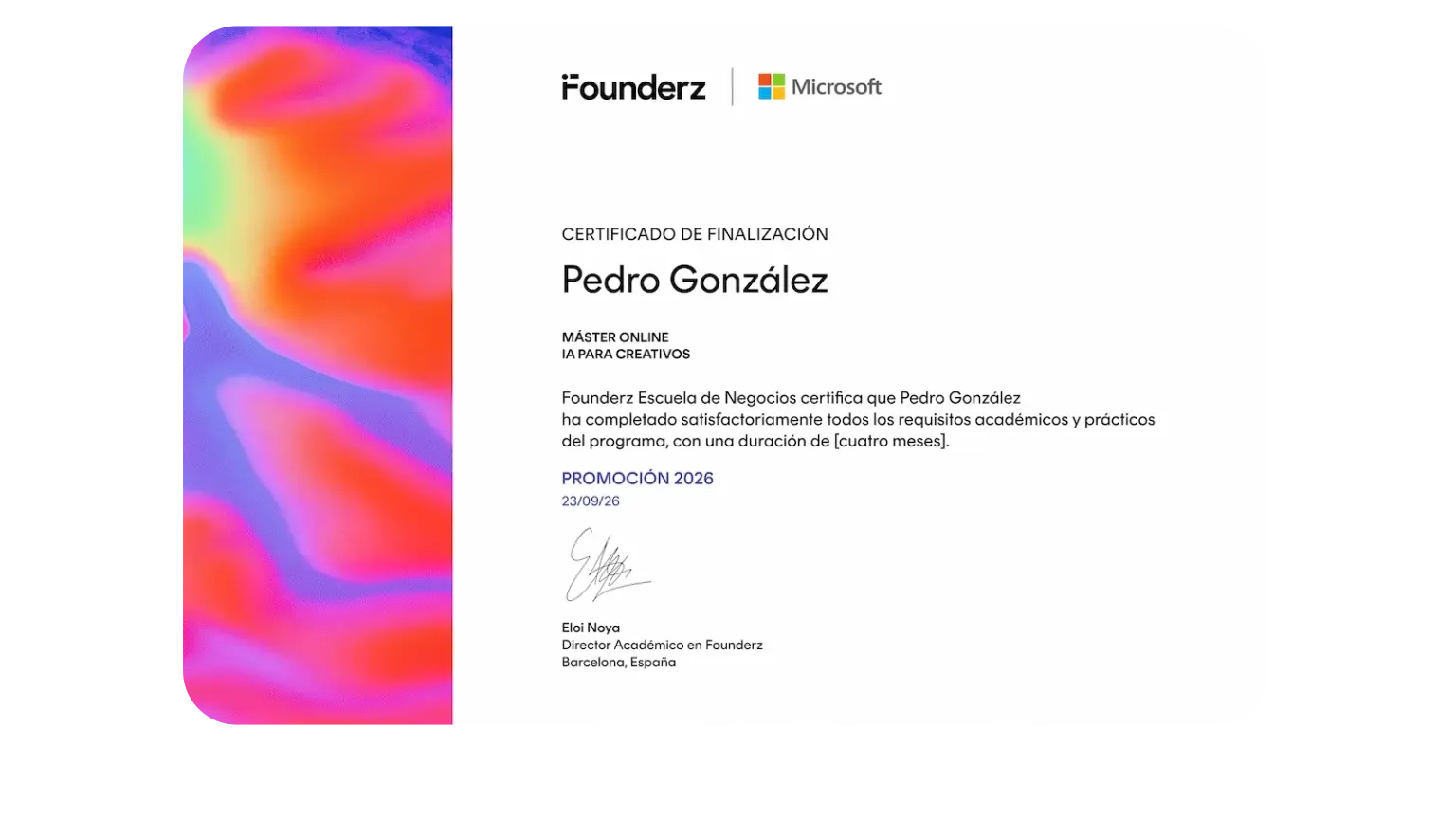 certificado founderz