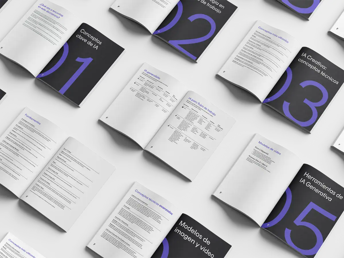 Mockup del Diccionario de IA Creativa