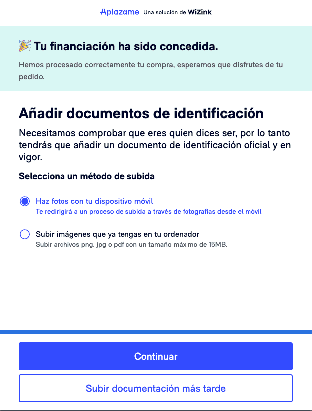 Añadir documento de identificación