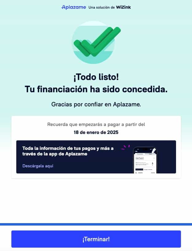 Fin de la financiación