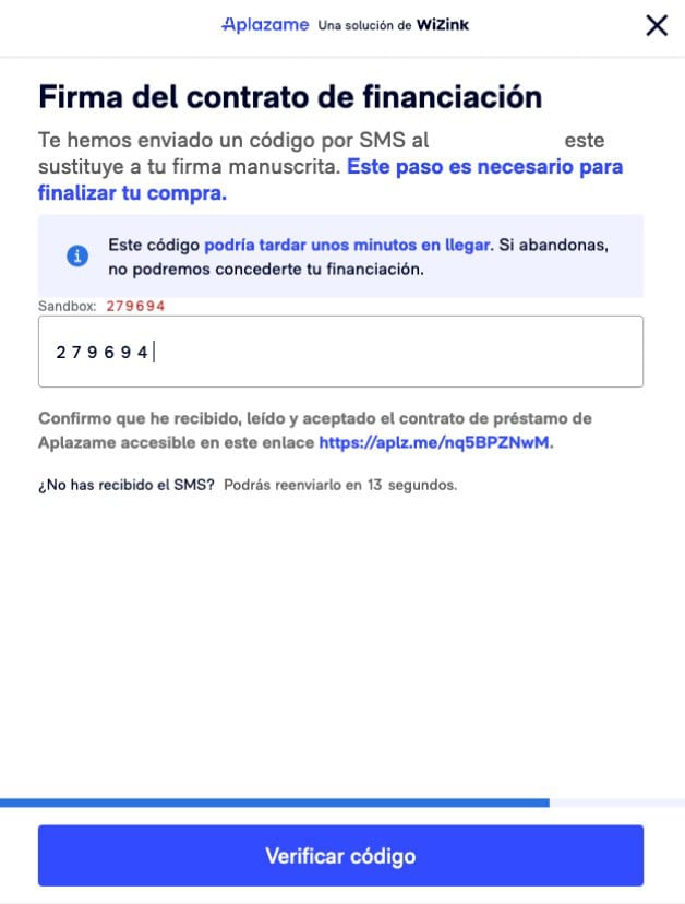 sms de verificación