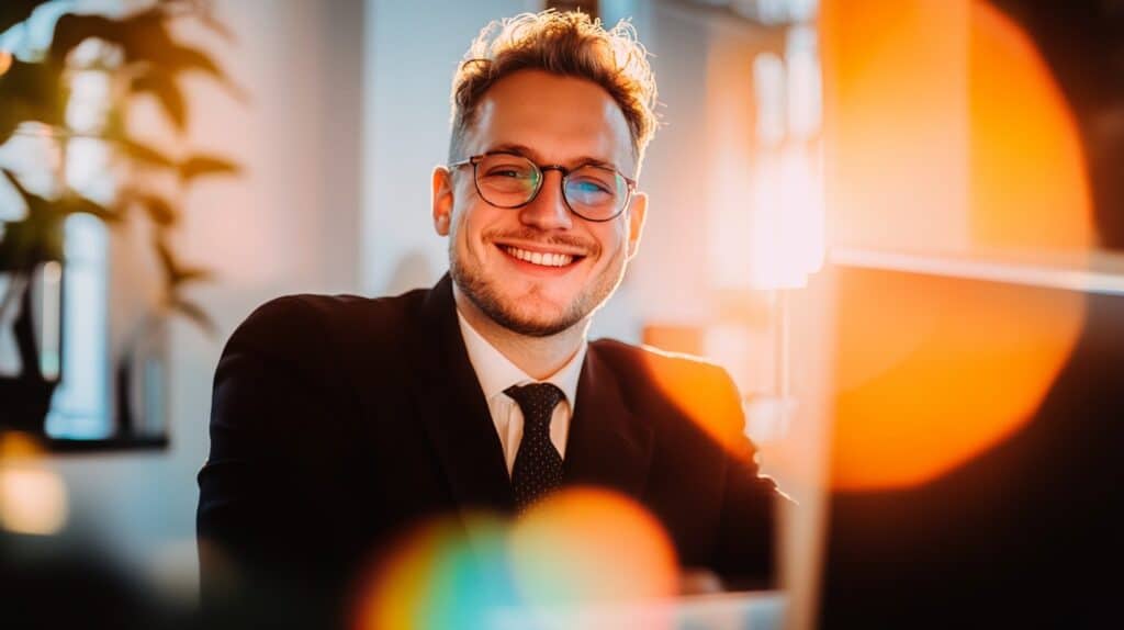 Young professional using a smartphone and laptop to manage digital finances, representing the rise of fintech services worldwide.