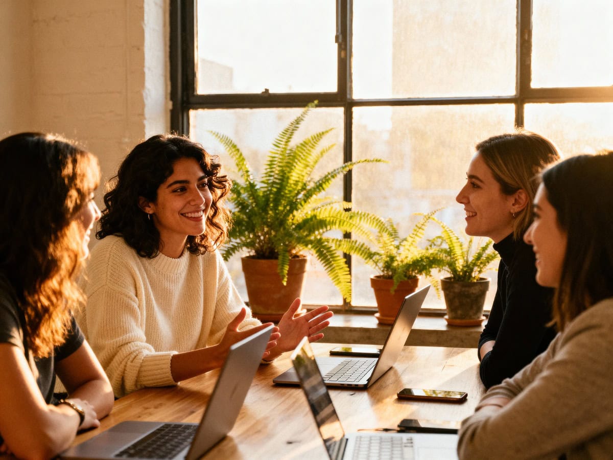 women learning on a table