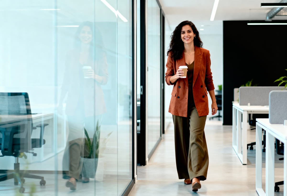office worker with a coffee