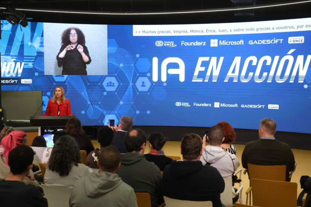 Formación en IA accesible: nuestra colaboración con Fundación ONCE y Microsoft 1 Presentación del programa de formación en IA accesible de Founderz, Fundación ONCE y Microsoft en Madrid